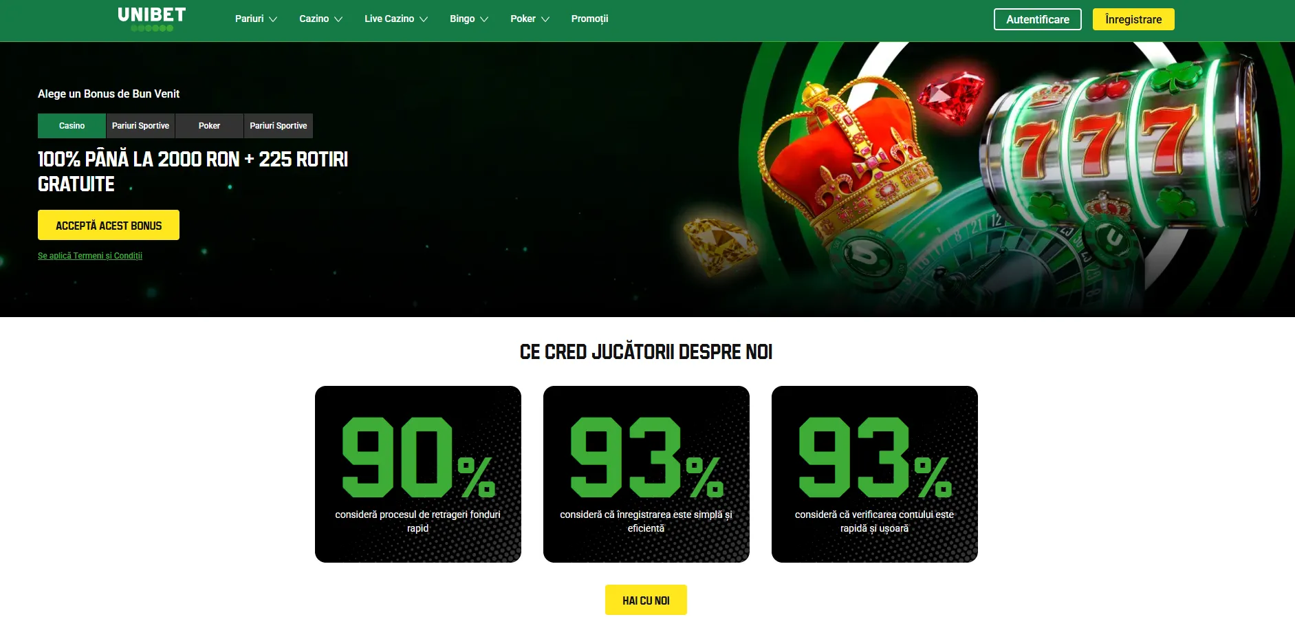 Unibet case de pariuri